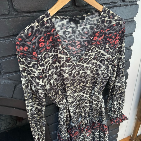 All Saints | Alia Juba Leopard Print Dress - Picture 13 of 16